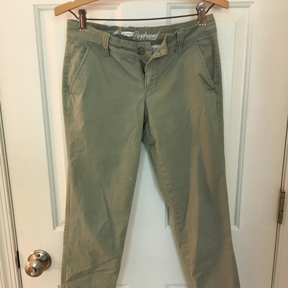 Olive Old Navy Boyfriend Pants